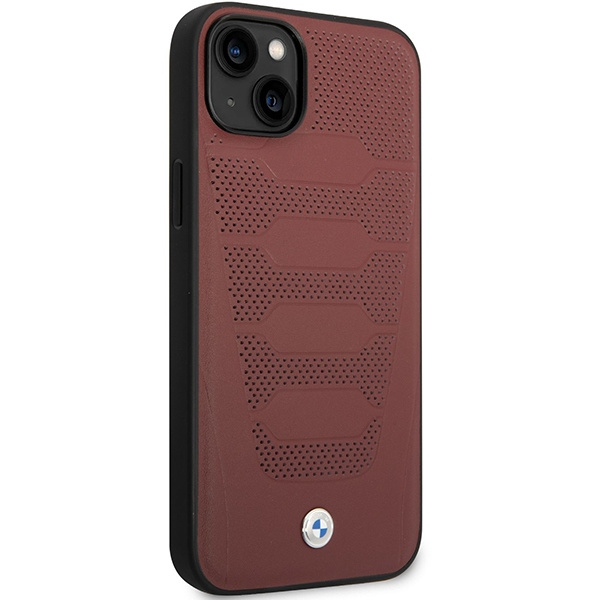 Funda BMW BMHCP14S22RPSR iPhone 14 6,1" burdeos/burdeos Asientos de cuero Patrón