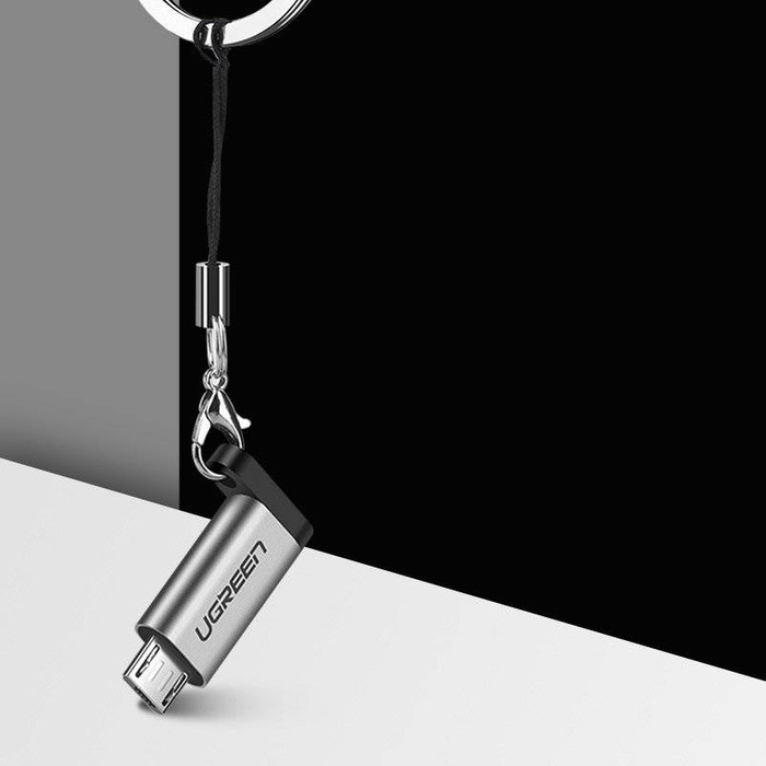 Uzelený adaptér USB typu C na adaptér micro USB sivý (50590)