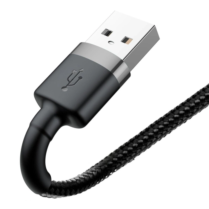 Baseus Cafule Cable heavy duty nylonový kábel USB / Lightning QC3.0 2.4A 0.5M čierno-sivý (CALKLF-AG1)