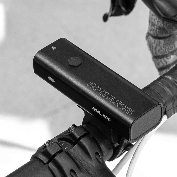 Rockbros 24710012001 luce anteriore per bicicletta 800 lm + cavo USB-C - USB-A - nero