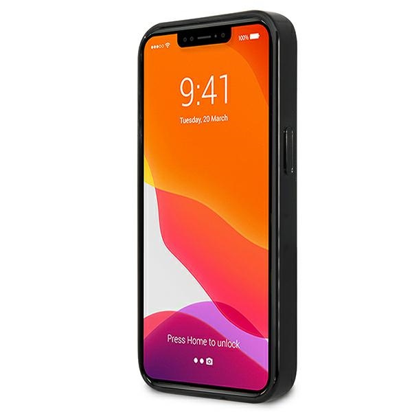 Hülle MERCEDES Apple iPhone 13 Mini Silber Sterne Muster Schwarz Hardcase