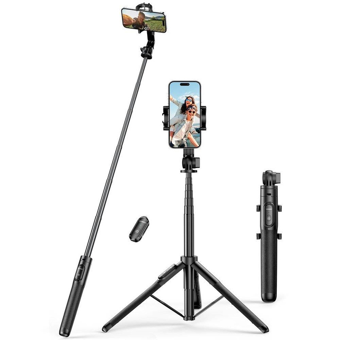 Selfie tyč / teleskopická tyč se stojanem a 1,5m Bluetooth dálkovým ovládáním Ugreen LP586 - černá