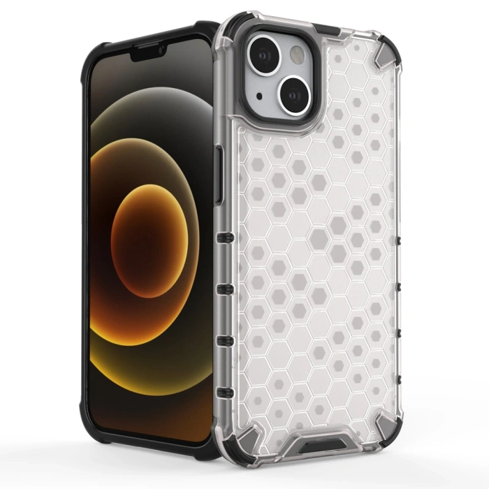Honeycomb etui pancerny pokrowiec z żelową ramką iPhone 13 czarny