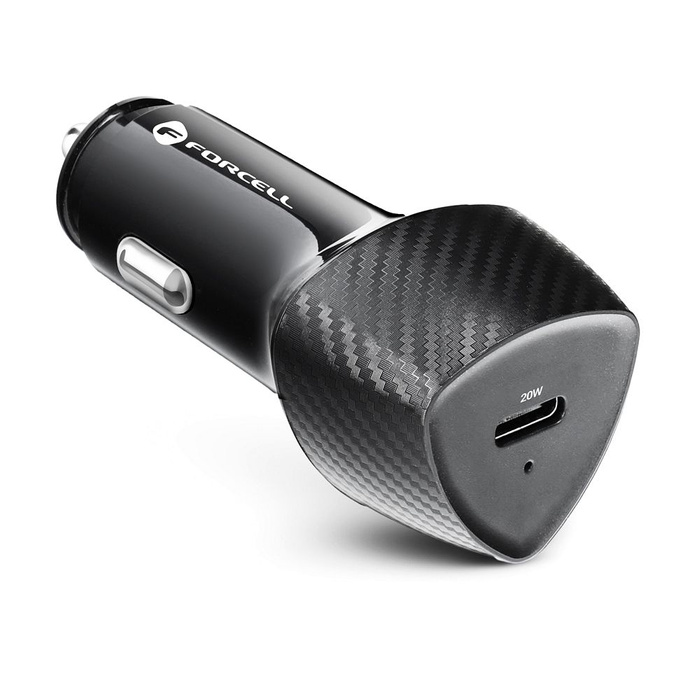 Ładowarka samochodowa Forcell F-Energy Carbon USB C QC3.0 PD 3A 20W CC50-1C czarna