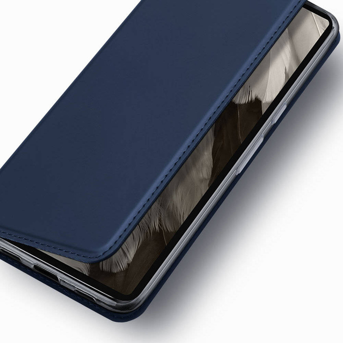 Dux Ducis Skin Pro Hülle für Google Pixel 7a Flip Card Wallet Stand Blau