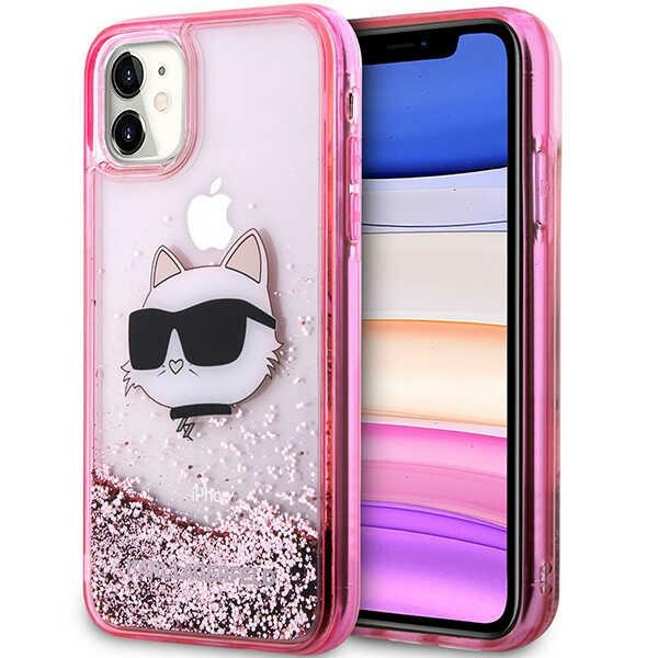 Case Karl Lagerfeld KLHCN61LNCHCP iPhone 11/ XR pink/pink hardcase Glitter Choupette Head Case