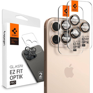 CAMERA PROTECTOR Spigen OPTIK PRO GLAS.TR "EZ FIT" CAMERA PROTECTOR 2-PACK IPhone 16 PRO / PRO MAX DESERT TITANIUM