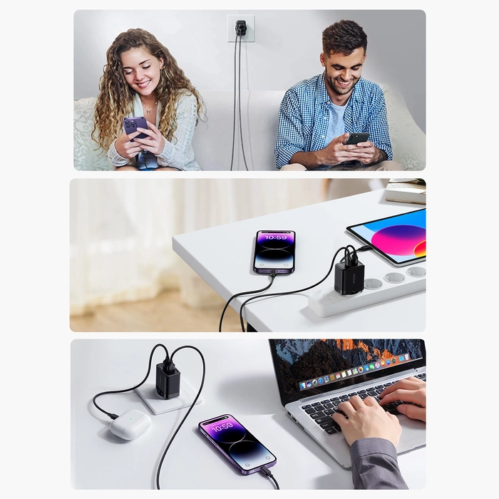 Joyroom JR-TCN01 2xUSB-A 12W 2,4A Netzladegerät - Schwarz