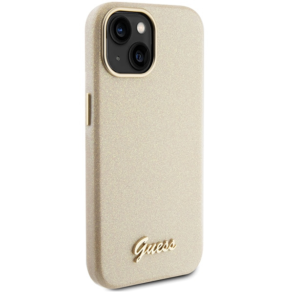 Guess GUHCP15SPGMCSD iPhone 15 6,1" oro/oro chiarocase Glitter Glossy Script