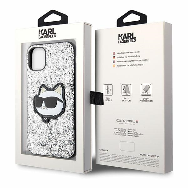 Karl Lagerfeld KLHCN61G2CPS iPhone 11 / Xr 6.1" silver/silver hardcase Glitter Choupette Patch