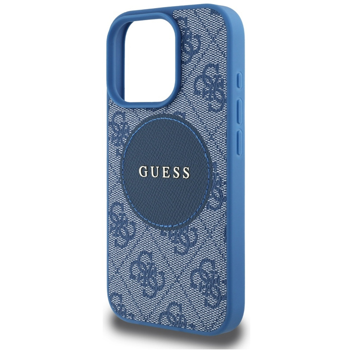 Etui Guess 4G Circle Classic Logo        MagSafe do iPhone 16 Pro Max niebieski