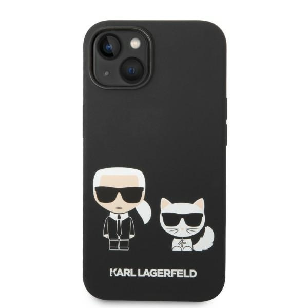 Case KARL LAGERFELD Apple iPhone 14 Plus Liquid Silicone Karl &amp; Choupette MagSafe Black Hardcase
