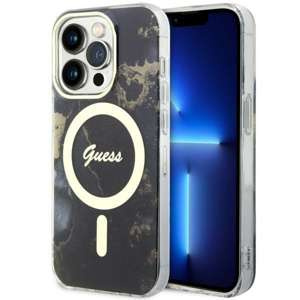 Funda Guess GUHMP14LHTMRSK iPhone 14 Pro 6.1" negro/negro durocase Golden Marble MagSafe Case