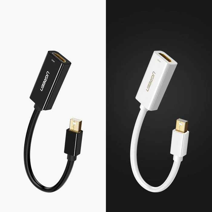 Câble adaptateur Ugreen FHD (1080p) HDMI (femelle) - Mini DisplayPort (mâle - Thunderbolt 2.0) blanc (MD112 10460)
