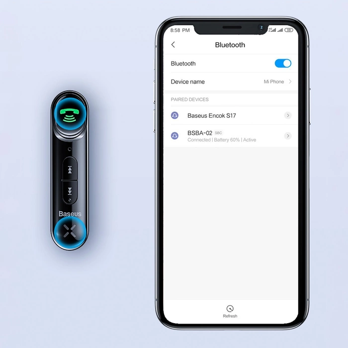Bluetooth AUX transmitter Baseus BSBA-02 (Overseas Edition) - black