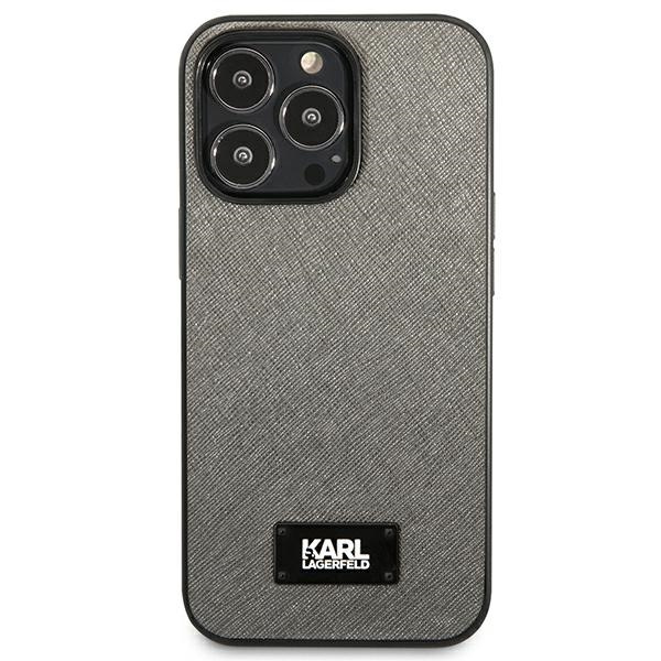 Karl Lagerfeld KLHCP13LSFMP2DG iPhone 13 Pro / 13 6.1" hardcase silver/silver Saffiano Plaque