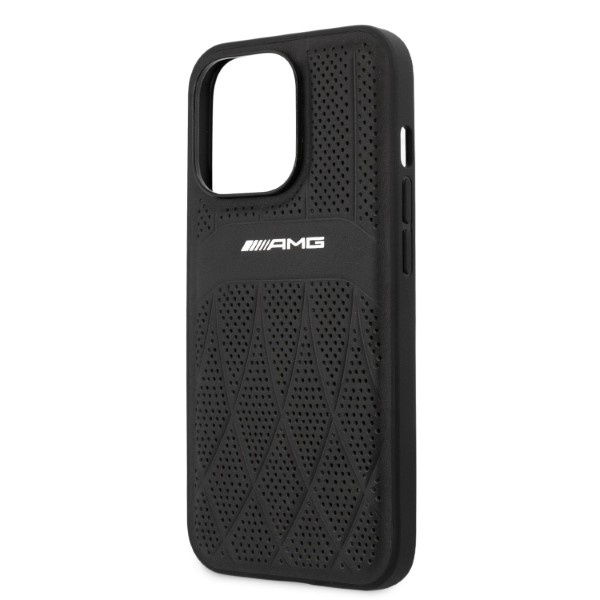 Cover AMG iPhone 13 Pro Max 6,7" nero/nero durocase Pelle Linee curve