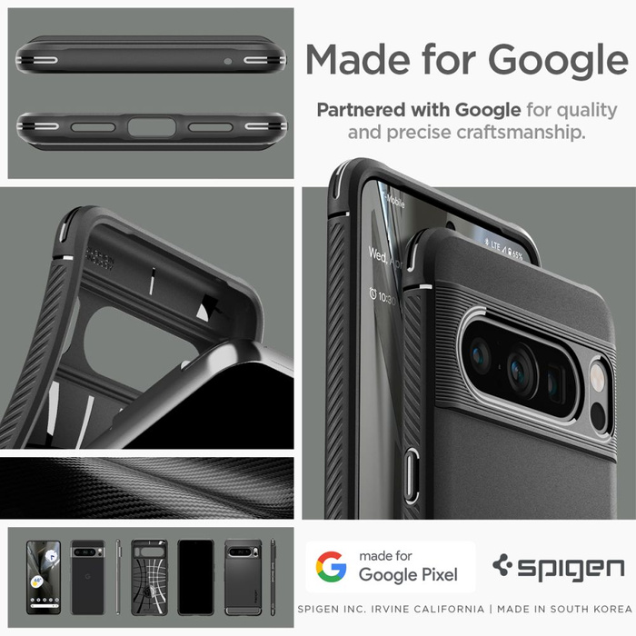 Hülle Spigen Rugged Armor MATTE Google Pixel 8 Pro Schwarz Case