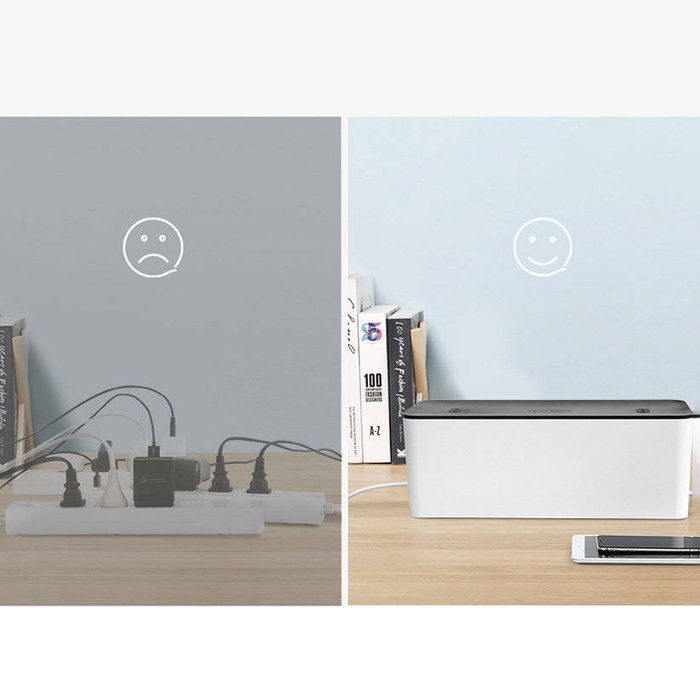 Boîte de rangement de câbles Ugreen pour lattes L 42,5x17,5x15,5cm noir et blanc (LP110)