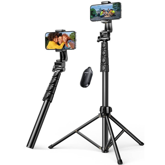 Selfie-Stick Ugreen LP680 mit Ständer und 1,8m Bluetooth-Fernbedienung - schwarz