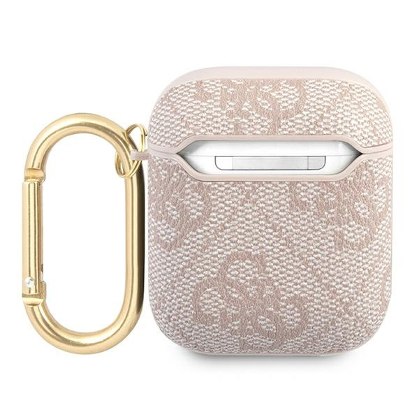 Cover GUESS Apple AirPods 4G Script Metal Collection Custodia rosa