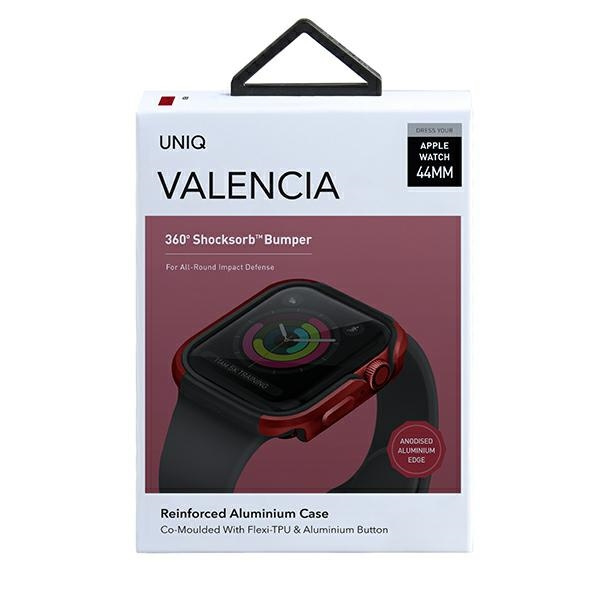 UNIQ coque Valencia Apple Watch Série 4/5/6/SE 44mm. rouge/rouge cramoisi
