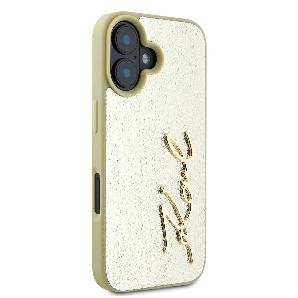 Etui Karl Lagerfeld iPhone 16 6.1" złoty/gold hardcase Metal Signature