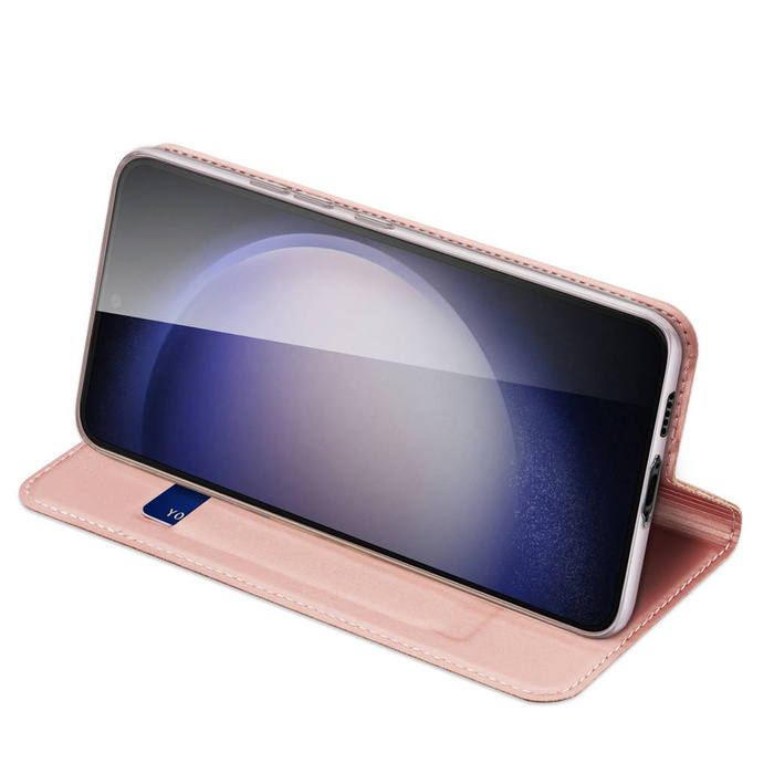 Custodia a portafoglio con supporto per Samsung Galaxy S23 FE Dux Ducis Skin Pro - rosa
