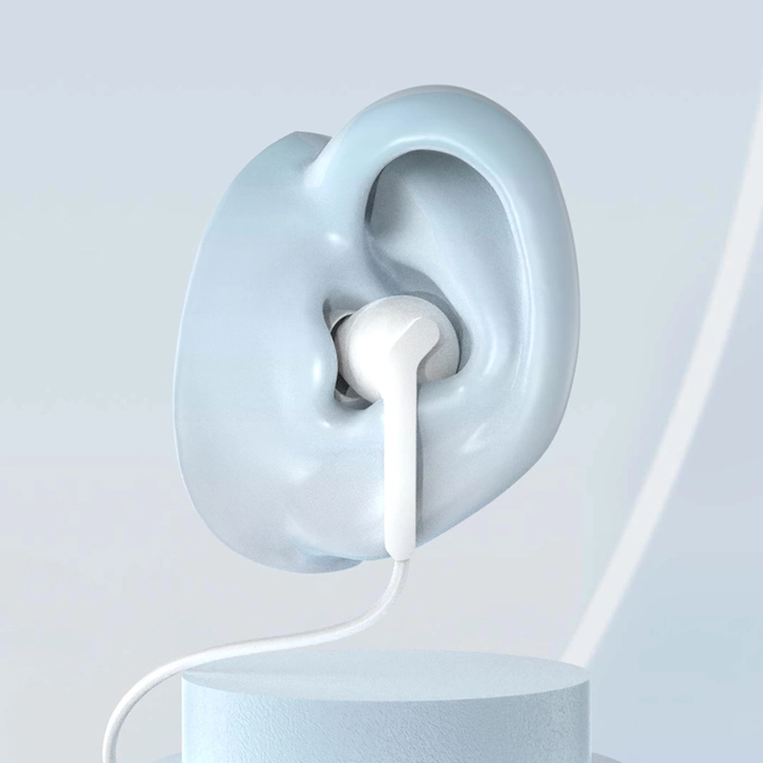 Dudao X3C+ wired USB-C in-ear headphones 1.2m - white