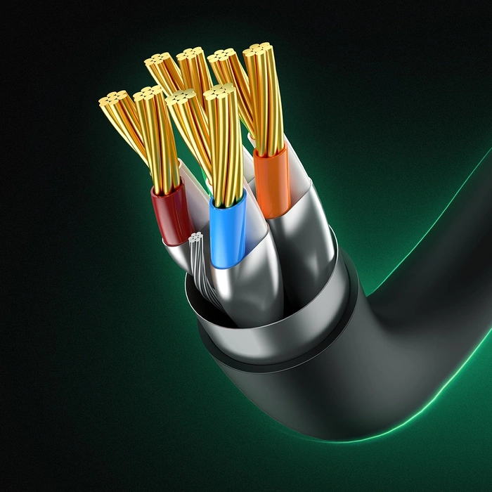 Network cable cat.8 Baseus Ethernet RJ45, 40Gbps, 0.5m (black)