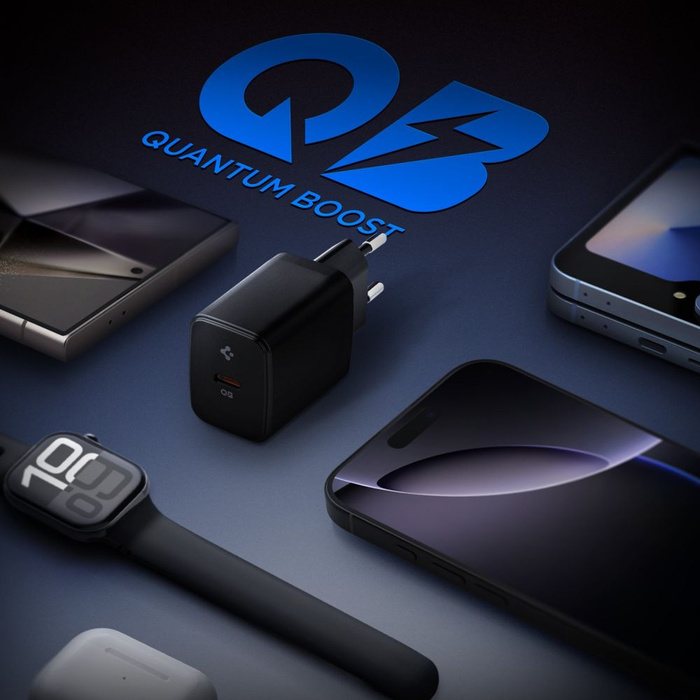 SPIGEN ESSENTIAL EE201EU 1-PORT NETZWERKLADGERÄT 20W SCHWARZ