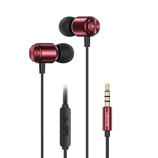 USAMS Headphones stereo EP-44 jack 3.5mm red/red HSEP4402 (US-SJ548)