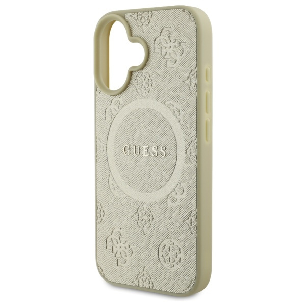 Etui Guess iPhone 16 6,1" złoty/gold HC MagSafe Safiano Peony Classic Logo
