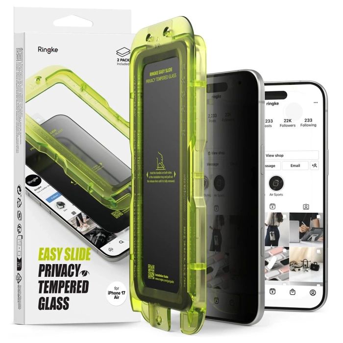 SZKŁO PRYWATYZUJĄCE RINGKE EASY SLIDE 2-PACK IPHONE 17 AIR PRIVACY