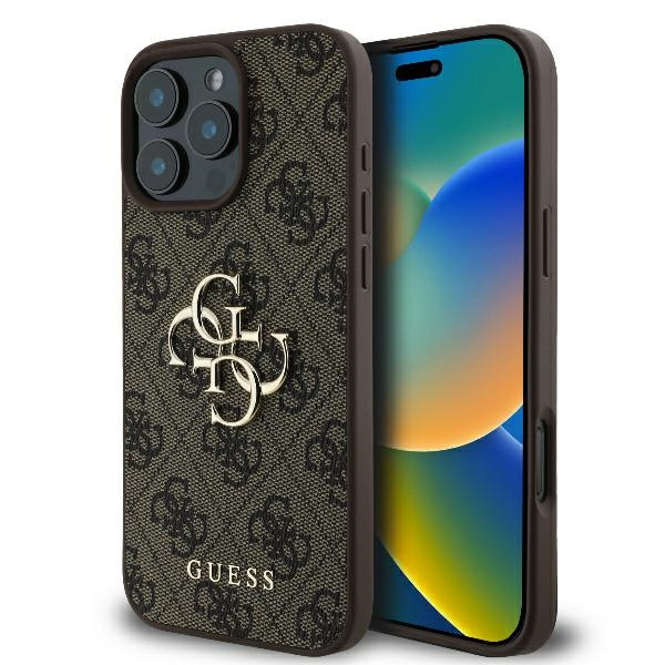 Etui Guess iPhone 16 Pro Max 6.9" brązowy/brown hardcase 4G Big Logo