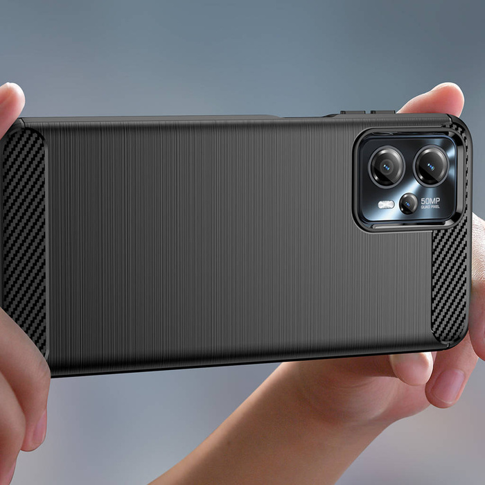 Carbon Case para Motorola Moto G53 / G13 funda de silicona flexible de carbono negra