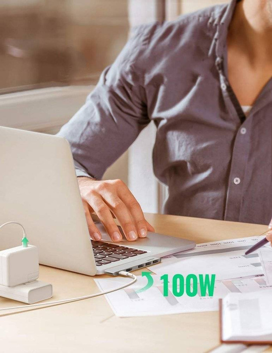 Ugreen multifunctional HUB 2x USB Type C to USB Type C PD (Thunderbolt 3, 100W, 4K @ 60 Hz, 10 Gbps) / HDMI 4K @ 30 Hz / 3x USB 3.0 for MacBook Pro / Air gray (60559)