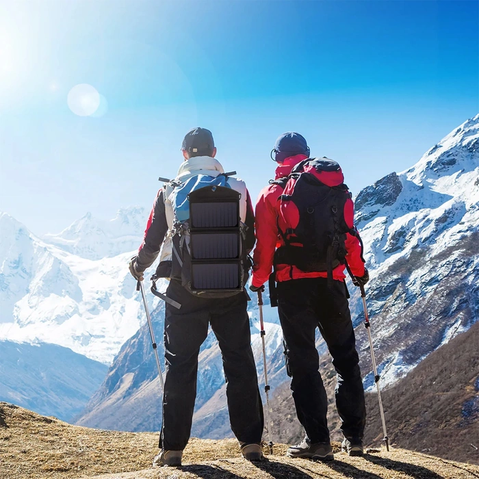 Choetech Caricabatterie solare pieghevole 19W 2x USB 2,4A nero (SC001)