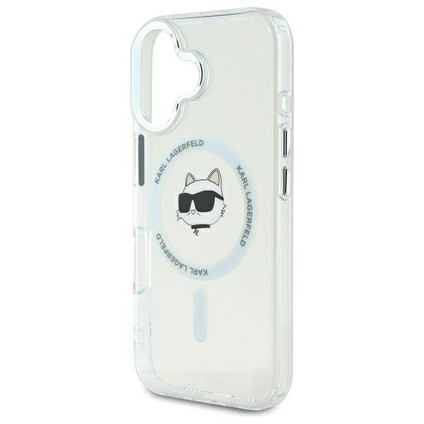 Etui Karl Lagerfeld iPhone 16 Plus 6.7" biały/white hardcase IML Metal Choupette Head MagSafe