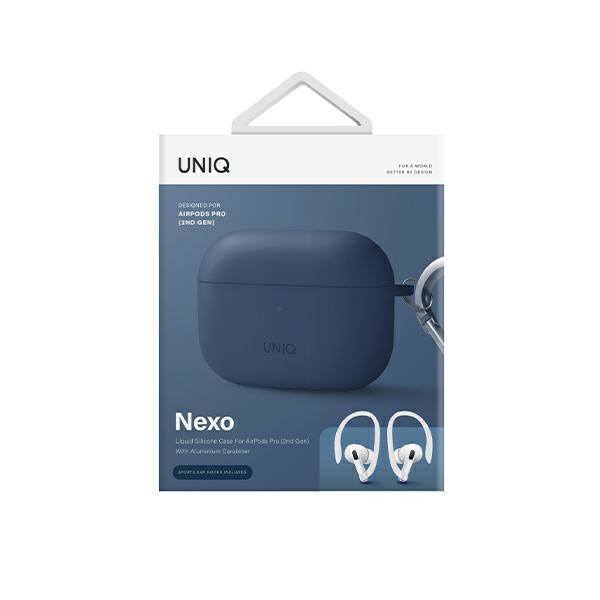 Funda Uniq Nexo AirPods Pro 2 gen + Ear Hooks Silicona azul/azul caspio