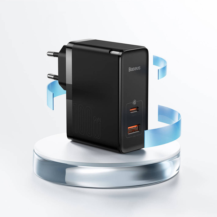 Baseus GaN5 Pro Fast Universal GaN Cargador USB Tipo C / USB 100W PD3.0, QC4.0+, AFC blanco (CCGP090202)