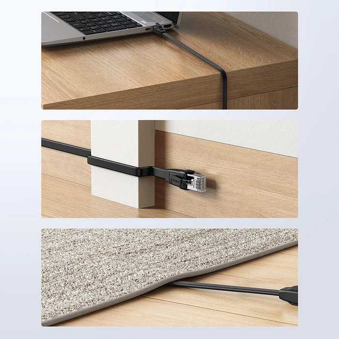 Câble LAN Ugreen Ethernet Cat.8 U / FTP plat 1m noir (NW134)