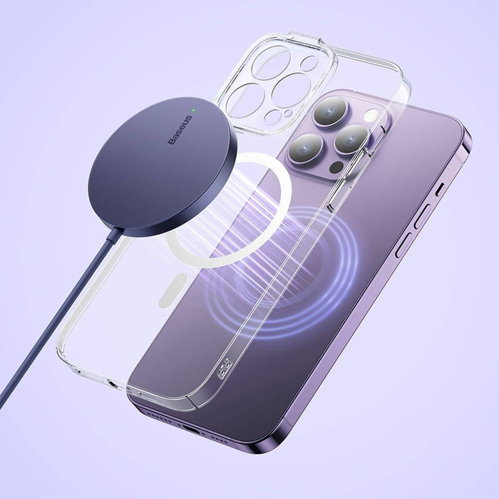 Chargeur magnétique Baseus Simple Mini3 MagSafe Qi 15W violet