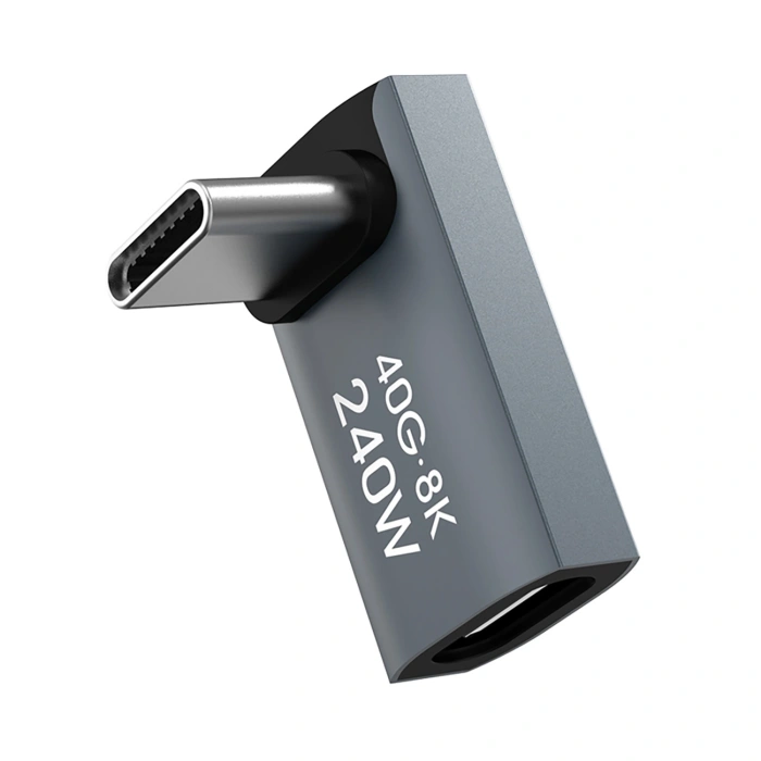 Przejściówka kątowa Wozinsky WPKF-01 USB-C - USB-C 40Gb/s 240W 8K OTG - szara