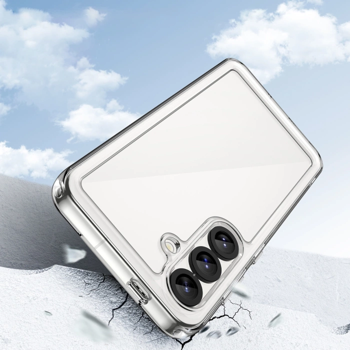 Outer Space Silikonhülle mit Gelrahmen für Samsung Galaxy S25 – Transparent und Schwarz