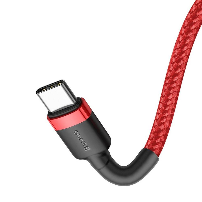 Baseus Cafule Cable Durable Nylon Braided Wire USB-C PD / USB-C PD PD2.0 60W 20V 3A QC3.0 2M red (CATKLF-H09)