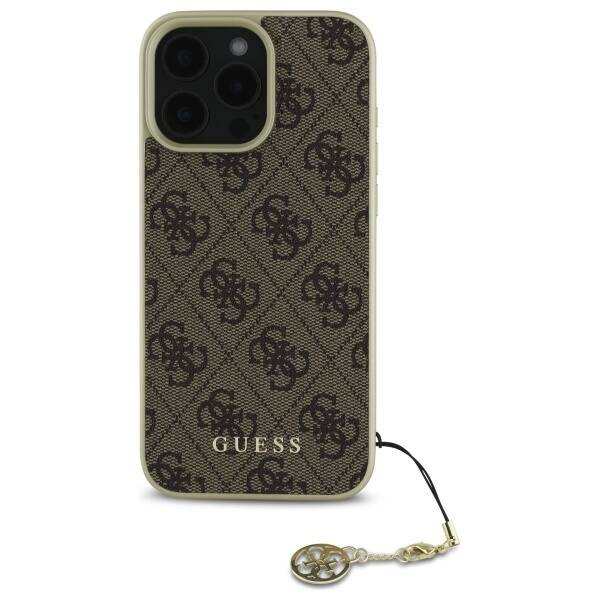 Etui Guess iPhone 16 Pro Max brązowy/brown hardcase 4G Charms Collection