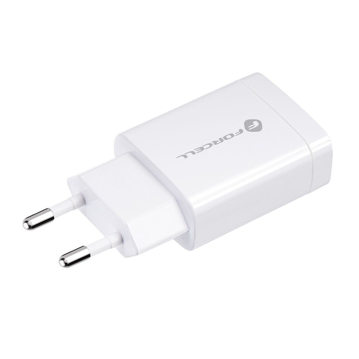 Ładowarka sieciowa do telefonu Forcell F-Energy USB A QC3.0 2,4A 18W + kabel USB A do USB C TFK-TC-1099 biała