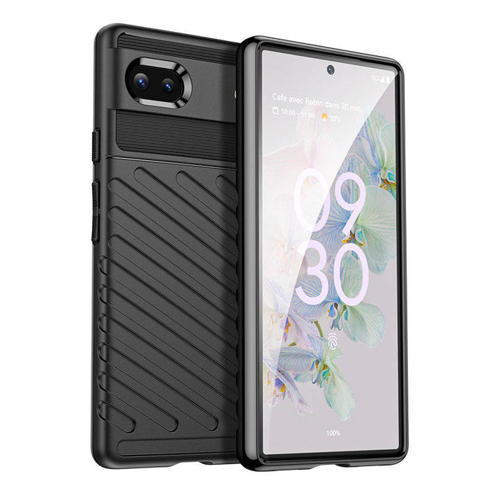 Funda Thunder Case para Google Pixel 6a funda armadura de silicona negra