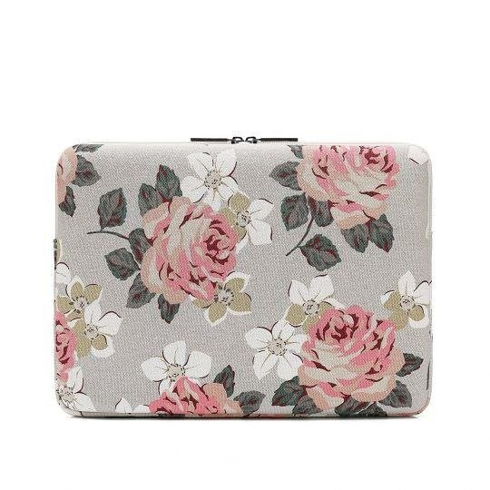 CANVASLIFE Macbook Pro 15 Hülle Weiß Rose Grau Tasche